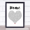 Blue October Home White Heart Song Lyric Print