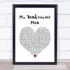 Bob Dylan Mr Tambourine Man White Heart Song Lyric Print