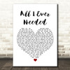 Bret Michaels All I Ever Needed White Heart Song Lyric Print