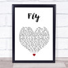 Céline dion Fly White Heart Song Lyric Print