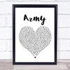 Ellie Goulding Army White Heart Song Lyric Print