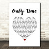 Enya Only Time White Heart Song Lyric Print