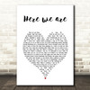 Gloria Estefan here we are White Heart Song Lyric Print
