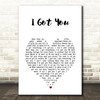 Jack Johnson I Got You White Heart Song Lyric Print