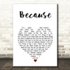 Julian Lennon Because White Heart Song Lyric Print