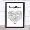 Mary J Blige Everything White Heart Song Lyric Print