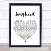 Oasis Songbird White Heart Song Lyric Print