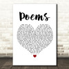 Paul Heaton Poems White Heart Song Lyric Print