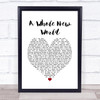 Peabo Bryson & Regina Belle A Whole New World White Heart Song Lyric Print