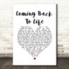 Pink Floyd Coming Back To Life White Heart Song Lyric Print