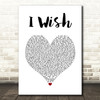 R Kelly I Wish White Heart Song Lyric Print