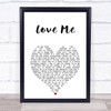 The 1975 Love Me White Heart Song Lyric Print
