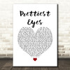 The Beautiful South Prettiest Eyes White Heart Song Lyric Print