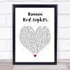 The Cadillac Three Runnin' Red Lights White Heart Song Lyric Print