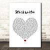 The Pussycat Dolls Stickwitu White Heart Song Lyric Print