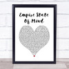 Alicia Keys Empire State Of Mind White Heart Song Lyric Print
