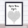 Alter Bridge Open Your Eyes White Heart Song Lyric Print