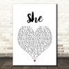 Charles Aznavour She White Heart Song Lyric Print