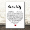 DJ Fresh feat Ella Eyre Gravity White Heart Song Lyric Print