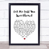 Timi Yuro Let Me Call You Sweetheart Heart Song Lyric Quote Print