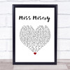 Elliott Smith Miss Misery White Heart Song Lyric Print