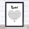 George Strait TRUE White Heart Song Lyric Print