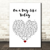 Keane On a Day Like Today White Heart Song Lyric Print