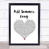 Kid Rock All Summer Long White Heart Song Lyric Print