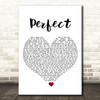 Pink Perfect (Clean Edition) White Heart Song Lyric Print