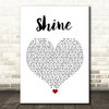 Take That Shine White Heart Song Lyric Print