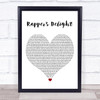The Sugarhill Gang Rapper's Delight White Heart Song Lyric Print