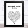 Alicia Keys Empire State of Mind (Part II) White Heart Song Lyric Music Art Print