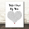 Ella Henderson Take Care Of You White Heart Song Lyric Music Art Print