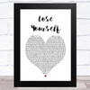 Eminem Lose Yourself White Heart Song Lyric Music Art Print