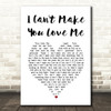 George Michael I Can't Make You Love Me White Heart Song Lyric Music Art Print