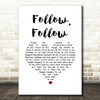 Glasgow Rangers Follow, Follow White Heart Song Lyric Music Art Print