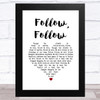 Glasgow Rangers Follow, Follow White Heart Song Lyric Music Art Print