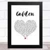 Harry Styles Golden White Heart Song Lyric Music Art Print