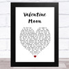 Jools Holland Valentine Moon White Heart Song Lyric Music Art Print