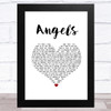 Joshua Radin Angels White Heart Song Lyric Music Art Print