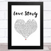 Layo & Bushwacka! Love Story White Heart Song Lyric Music Art Print