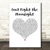 LeAnn Rimes Can't Fight the Moonlight White Heart Song Lyric Music Art Print