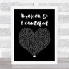 Kelly Clarkson Broken & Beautiful Black Heart Song Lyric Print