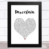 Matt Cardle Porcelain White Heart Song Lyric Music Art Print