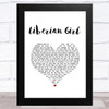 Michael Jackson Liberian Girl White Heart Song Lyric Music Art Print
