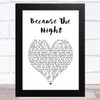 Patti Smith Because The Night White Heart Song Lyric Music Art Print