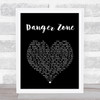 Kenny Loggins Danger Zone Black Heart Song Lyric Print