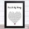 Bee Gees First Of May White Heart Song Lyric Music Art Print