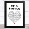 Sixx A M Life Is Beautiful White Heart Song Lyric Music Art Print