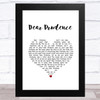 The Beatles Dear Prudence White Heart Song Lyric Music Art Print